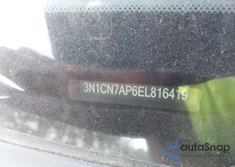 2014 Nissan Versa 1.6 Sv из США, поврежденный, VIN 3N1CN7AP6EL816419